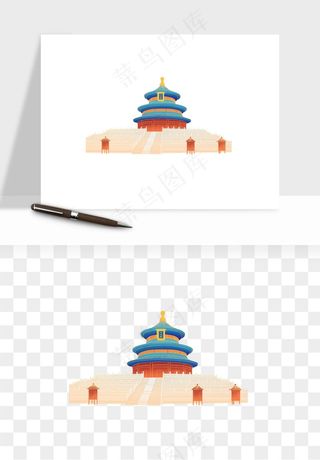 国潮风古建筑古楼古塔鼓楼psd,png免抠图