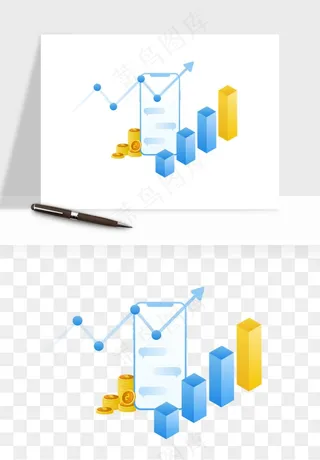 立体2.5d科技商务png免抠
