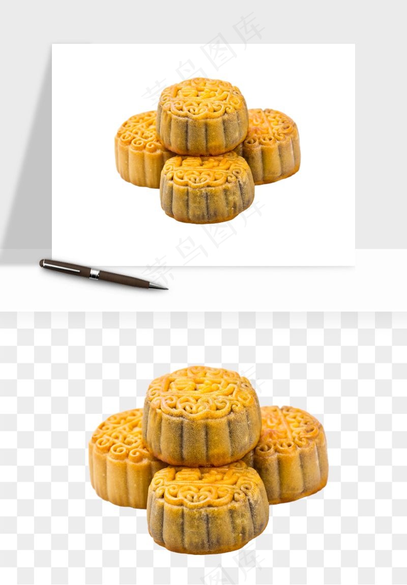 中秋月饼实物png免抠