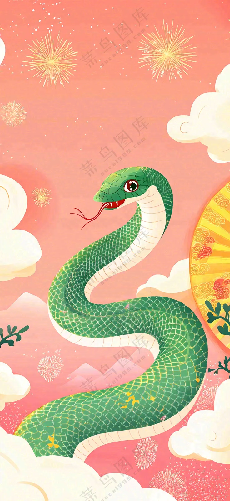 蛇年春节新年背景