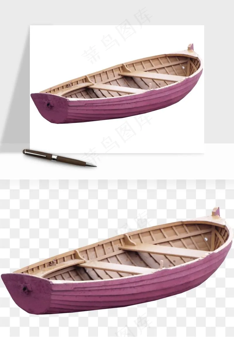 手绘木船小船png免抠