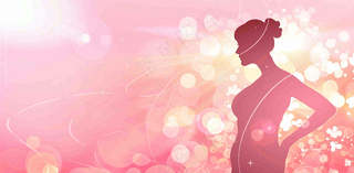粉色女生光圈浪漫唯美妇女节插画背景
