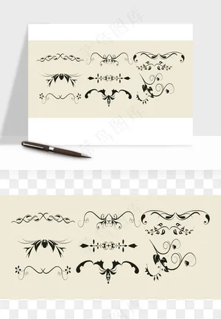 欧式花纹花边矢量png免抠