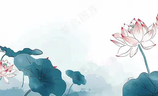 秋天插画风景处暑背景