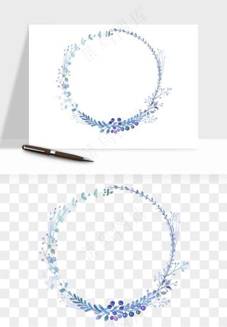 手绘花环边框浪漫png免抠