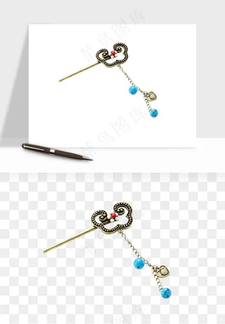 古风发簪头饰配饰png免抠