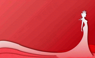 红色立体剪贴画女王女生节妇女节插画背景