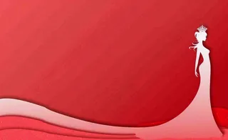 红色立体剪贴画女王女生节妇女节插画背景