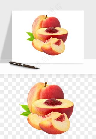 桃子油桃黄桃水果png免抠