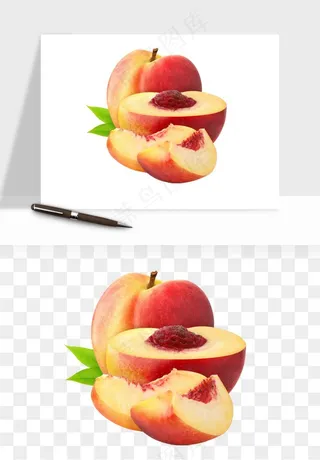 桃子油桃黄桃水果png免抠
