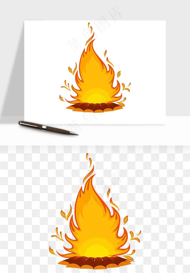 帐篷露营篝火png免抠