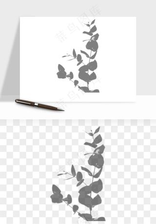 阴影植物窗户投影免抠元素