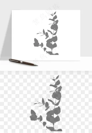 阴影植物窗户投影免抠元素