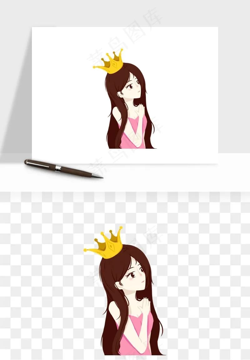 手绘女神女王妇女png免抠