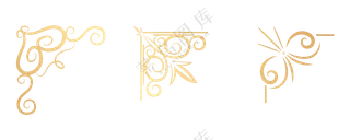 金箔色欧式转角装饰素材