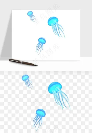 水母章鱼海底生物png免抠图