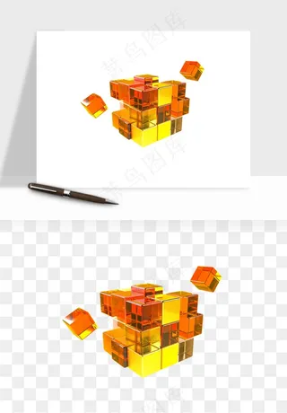 立体创意魔方png免抠