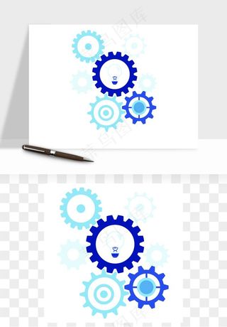 商务科技齿轮组矢量png免抠
