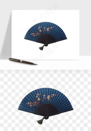 古风扇子元素png免抠
