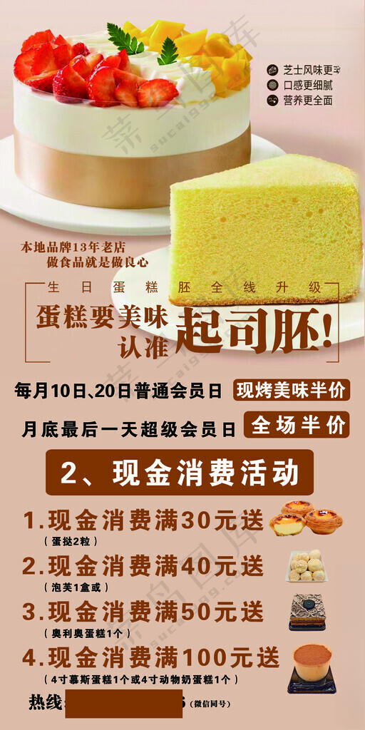 蛋糕灯箱蛋糕工房蛋糕超市海报