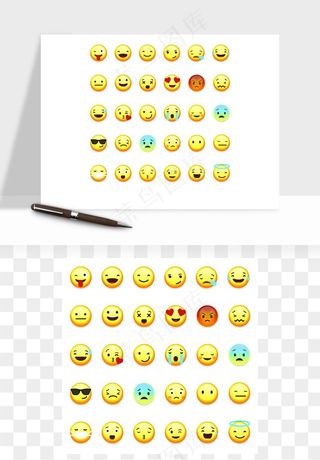 卡通表情组矢量