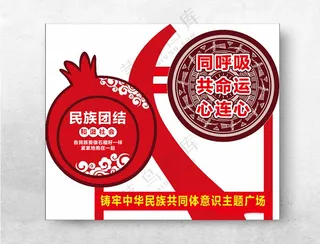 民族团结标识牌石榴精神铸牢中华民族