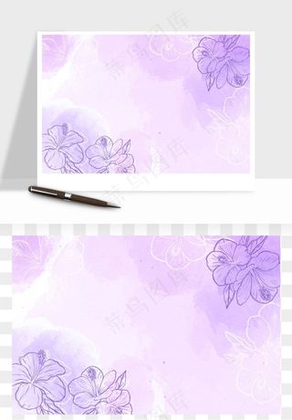 水彩花卉手绘矢量背景