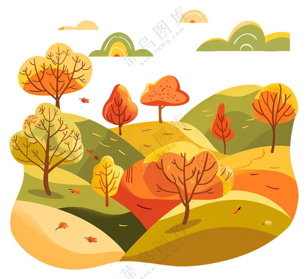 秋天风景插画