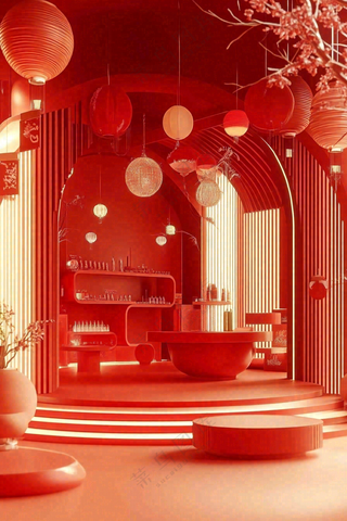 年货节促销电商背景