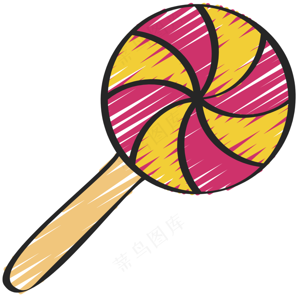 粉色波板糖 棒棒糖 铅笔手绘图标icon