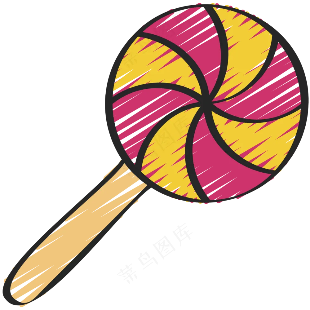 粉色波板糖 棒棒糖 铅笔手绘图标icon