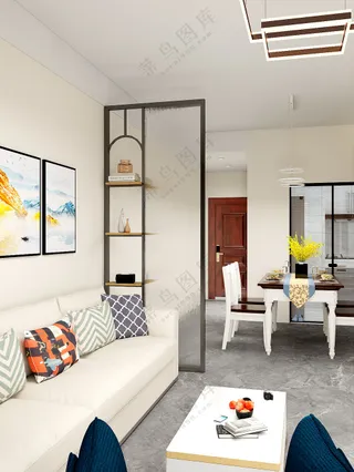 建材-效果图-屏风隔断-高清无水印