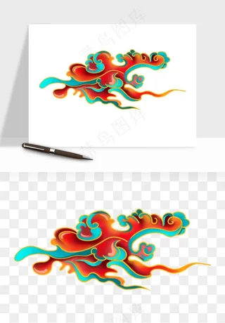 国潮敦煌云纹祥云云彩png免抠