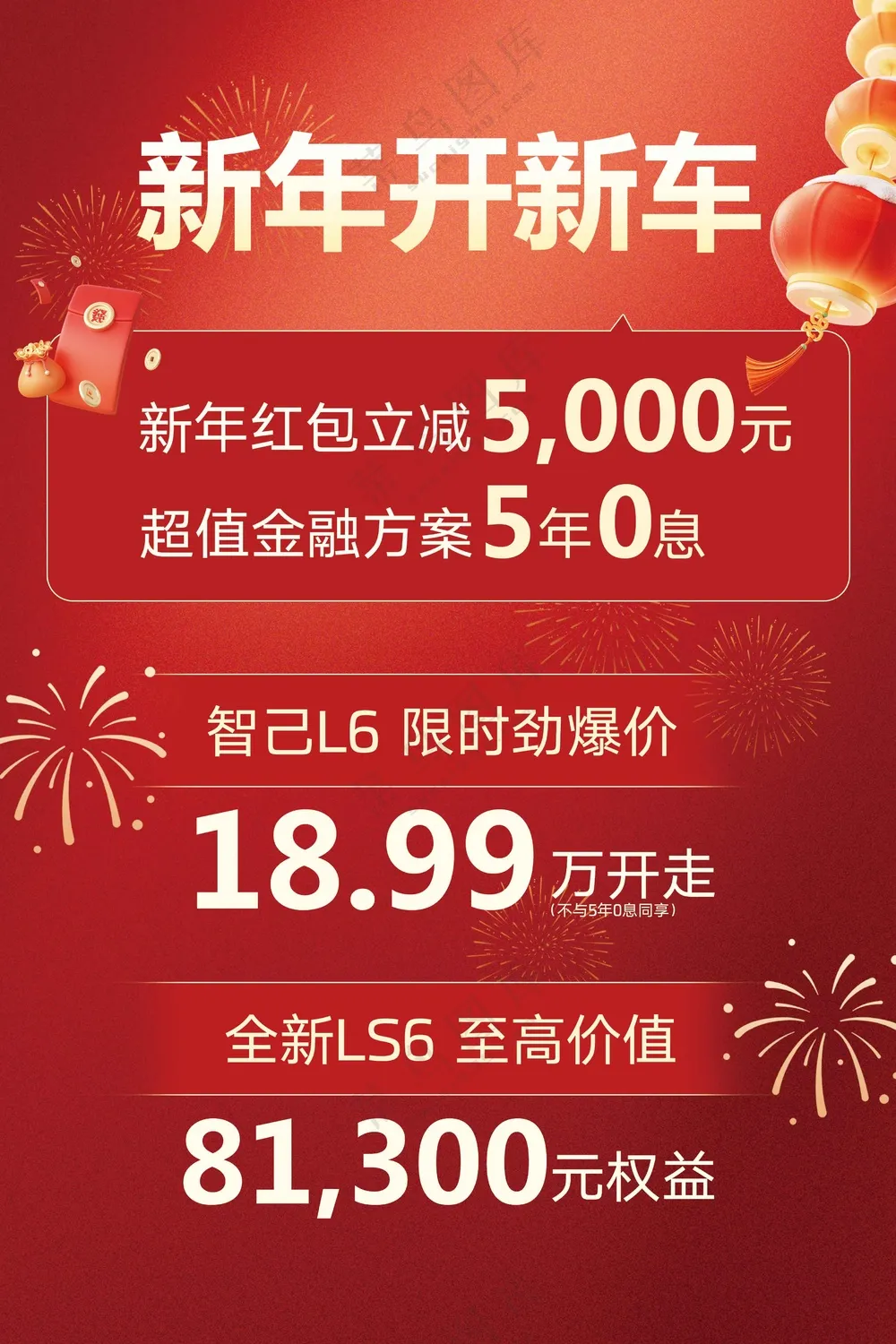新年开新车活动促销宣传海报