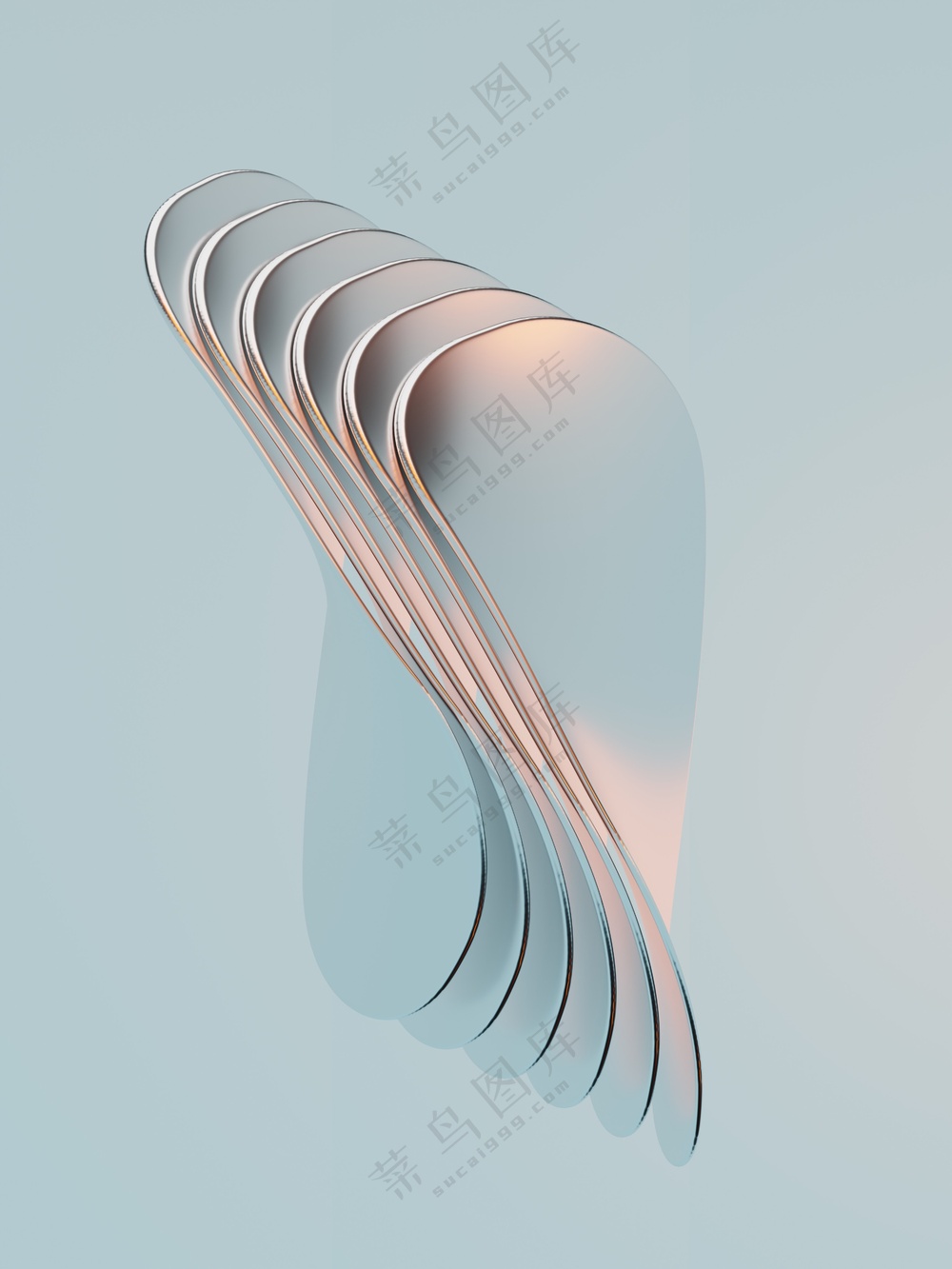 抽象3D扭曲透明质感图