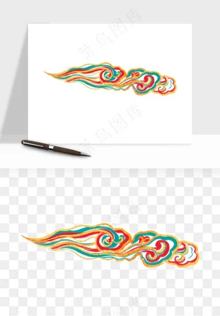 国潮敦煌云纹祥云云彩png免抠