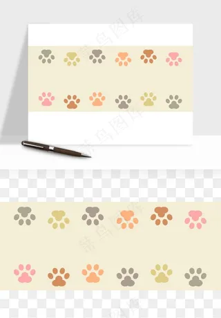 手绘猫爪脚掌印矢量png免抠