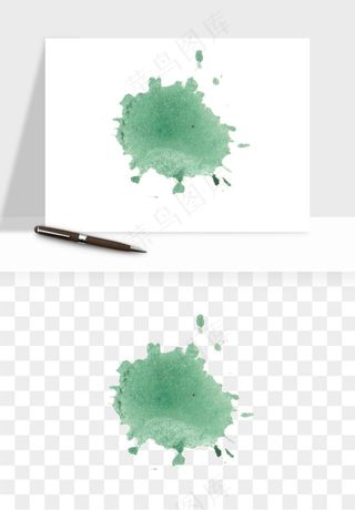 水彩泼墨涂鸦墨迹元素png免抠