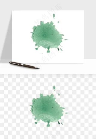 水彩泼墨涂鸦墨迹元素png免抠