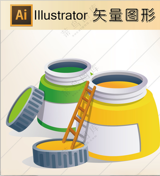 美术 画笔 色彩 平面设计五彩缤纷梦海报