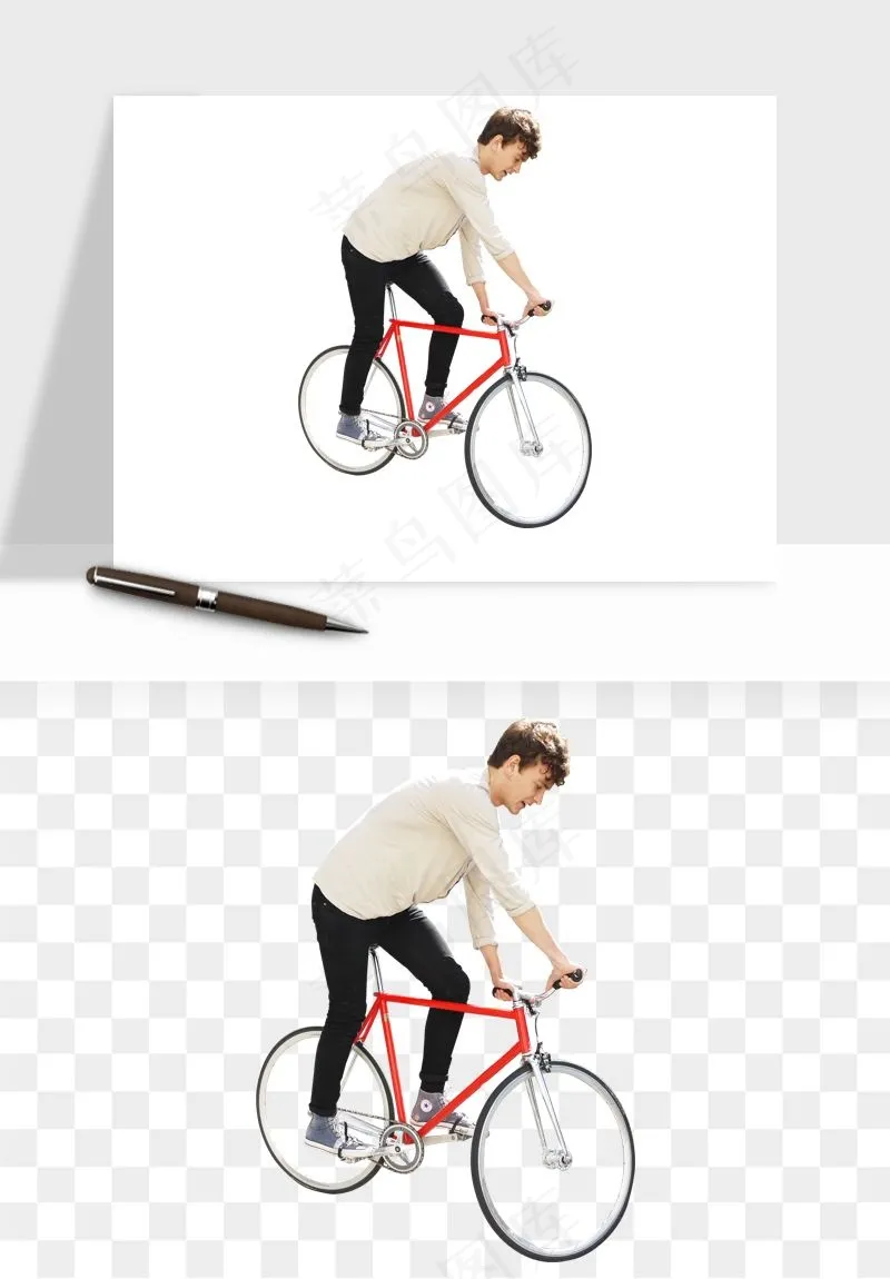 骑行人物自行车手png免抠