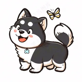 小狗宠物动物卡通插画免抠