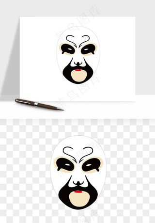 手绘戏剧脸谱卡通面具png免抠