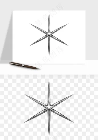 立体潮流金属质感小装饰png免抠