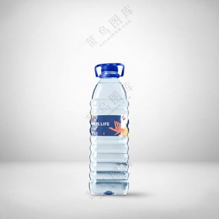 矿泉水瓶塑料瓶包装样机瓶子标签logo样机