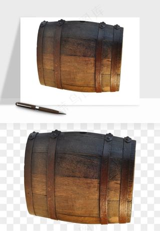 复古木桶酒桶png免抠