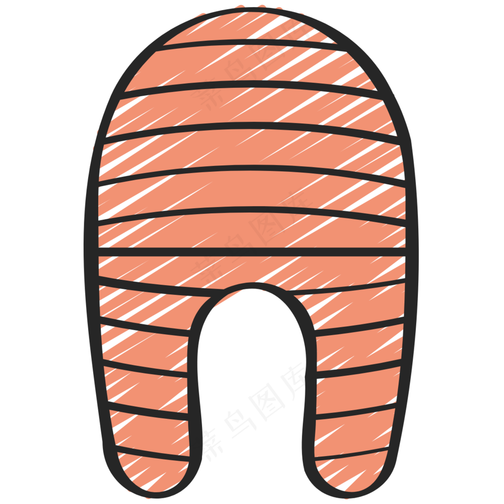 三文鱼 salmon  绿色健康食品 铅笔手绘图标 icon