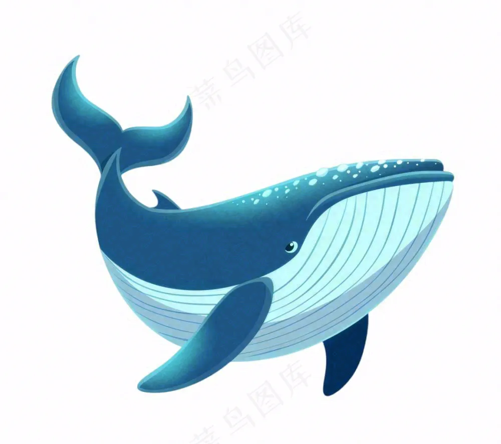 海洋鲸鱼动物卡通插画免抠