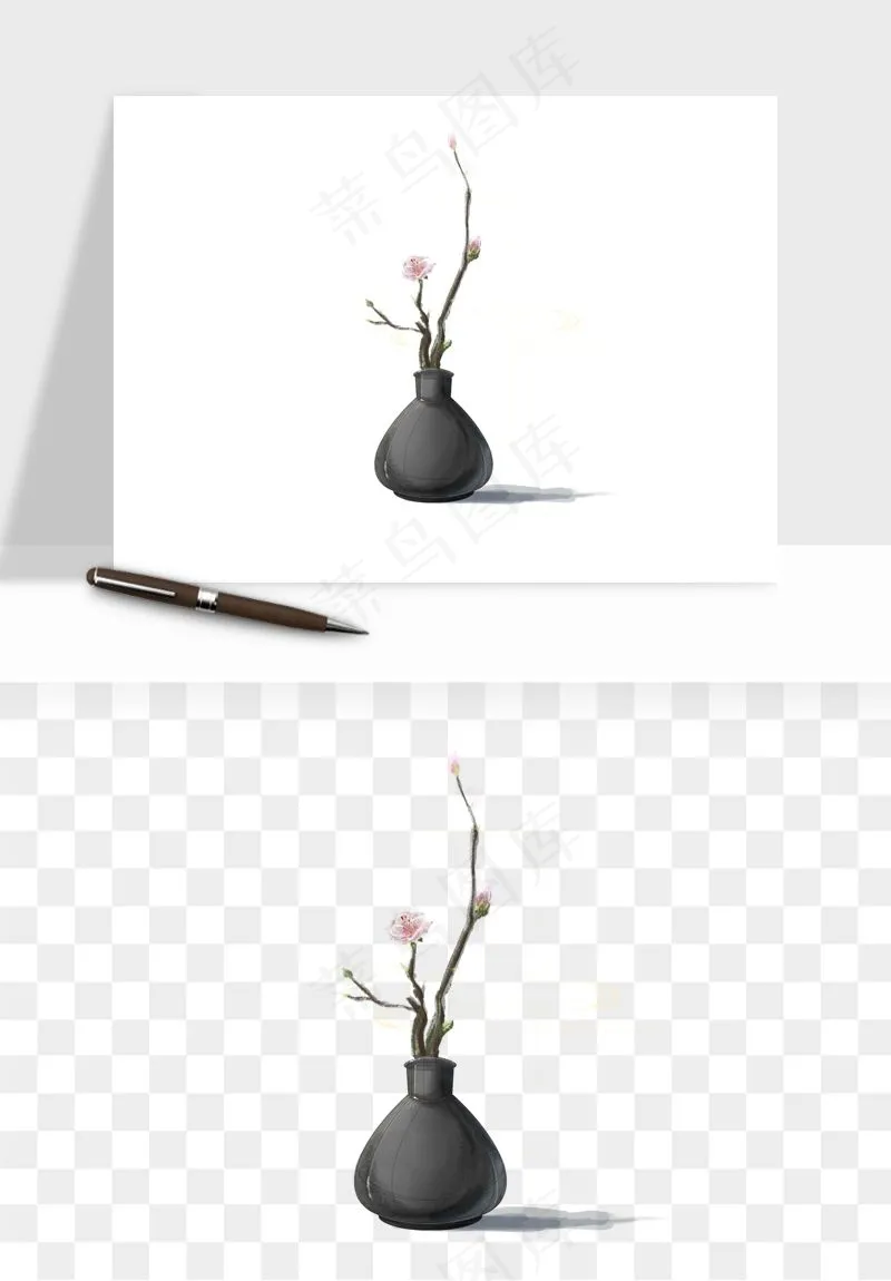 花瓶摆件花艺png免抠图