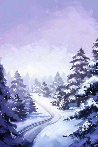 冬天寒冷白雪结冰大寒摄影图